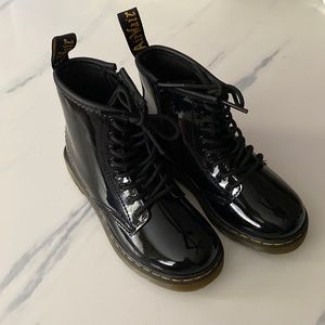 Doc Marten’s size 10 toddler black patent leather boot